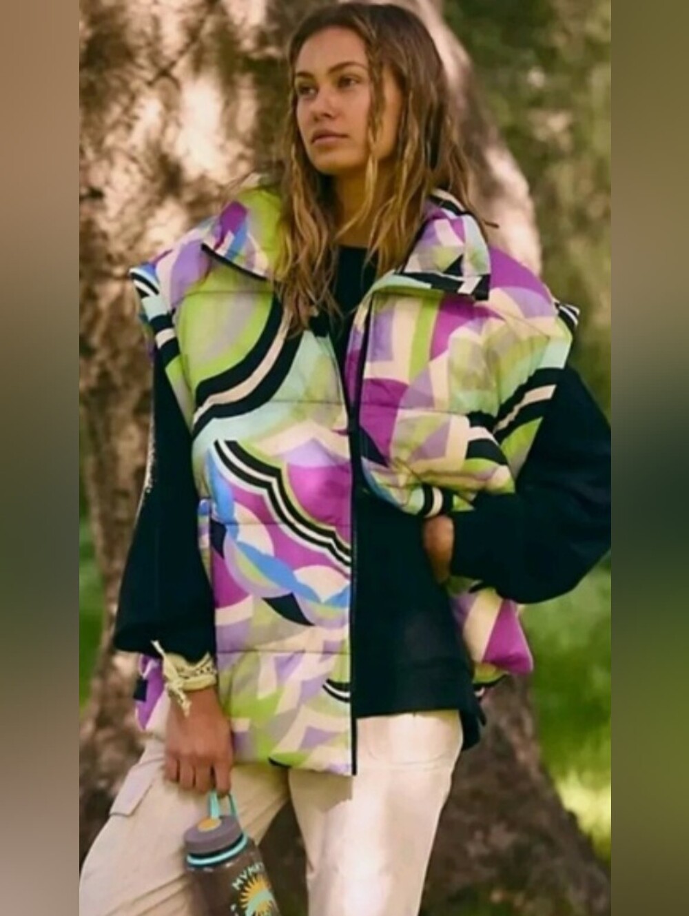 Free People In A Bubble Printed Puffer Vest